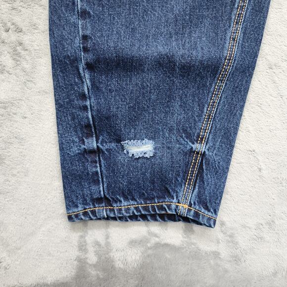 Old Navy Jeans Womens 12 Blue Dark Wash Extra High-Rise Balloon Distressed Ankle - Picture 2 of 12